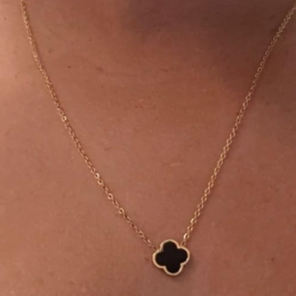Neiman Marcus 18K Gold Plated Clover Necklace